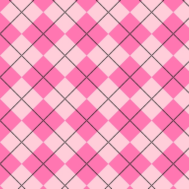 Vector classic pink argyle sweater with seamless pattern