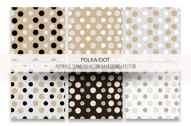 Classic polkadot seamless pattern collection, decorative wallpaper.