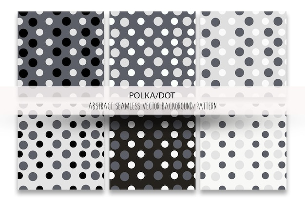 Classic polkadot seamless pattern collection, decorative wallpaper.