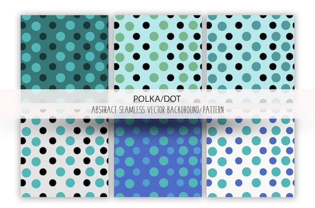 Classic polkadot seamless pattern collection, decorative wallpaper.