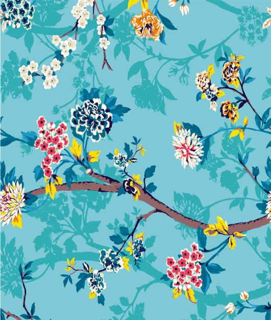 Vector classic popular flower seamless pattern background for easy making seamless pattern