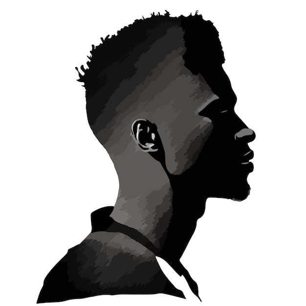 Classic portrait Black man silhouette