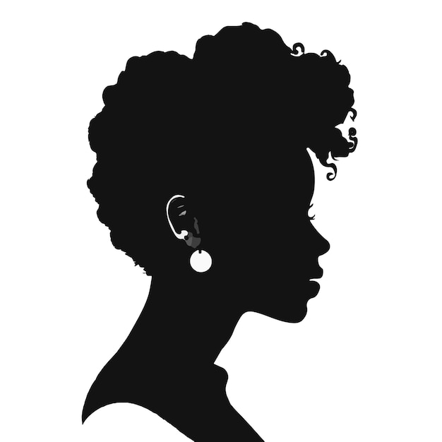 Classic portrait Black woman silhouette