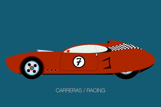 classic racing car, side view of car, automobile, motor vehicle