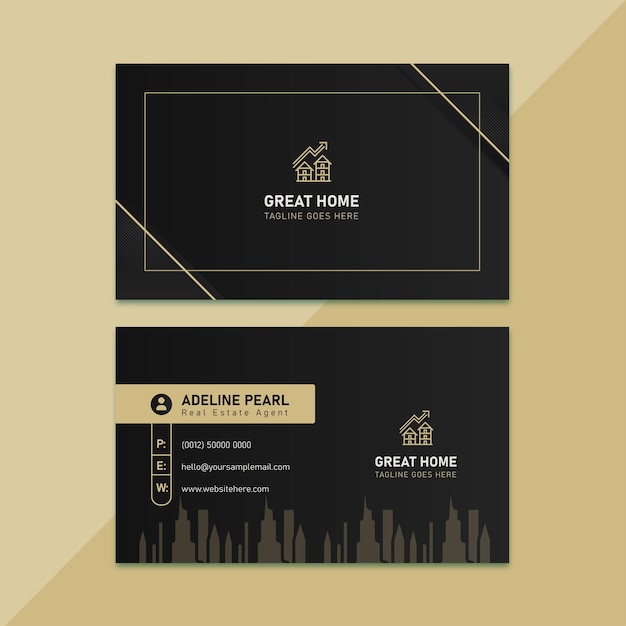 Vector classic real estate broker business card template