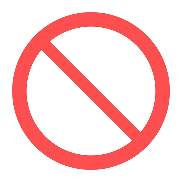 Vector classic red prohibition sign. round flat prohibition sign vector illustration