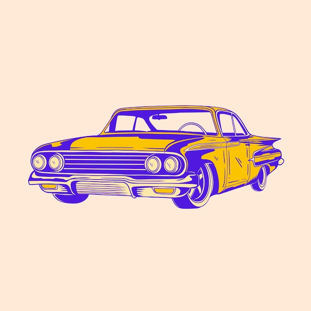 classic retro car illustration design 51