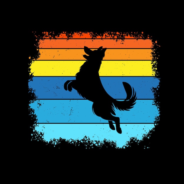 classic retro german shepherd companion german shepherd retro tshirt design vector
