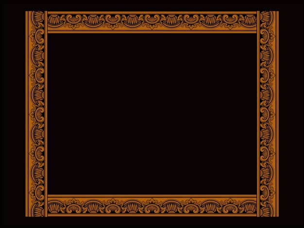 Classic retro style engraved frame vector design editable color