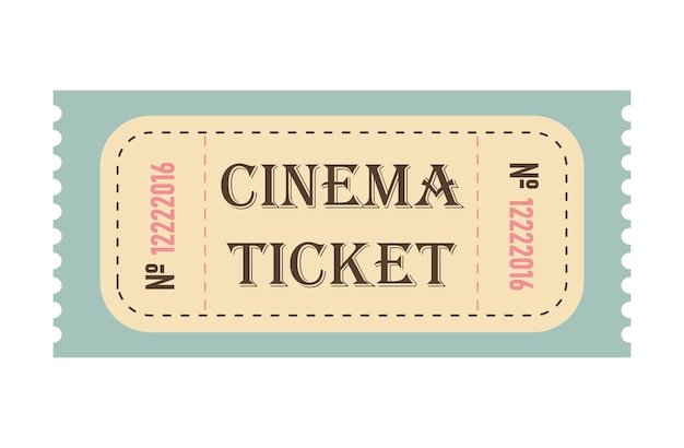 Classic retro ticket for cinema circus movie theatre cruise concert and other events Old vintage