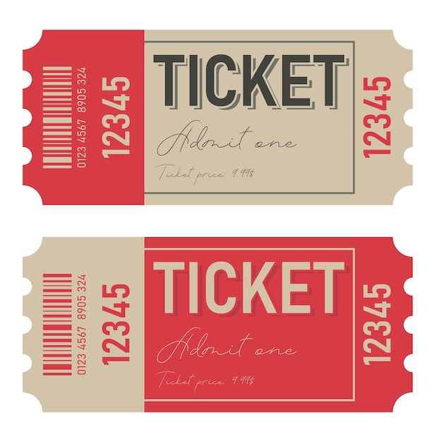 Vector classic retro ticket