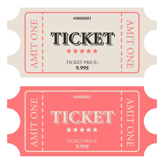 Vector classic retro ticket