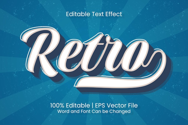 classic retro vintage text effect editable