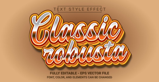 Classic Robusta Text Style Effect Editable Graphic Text Template