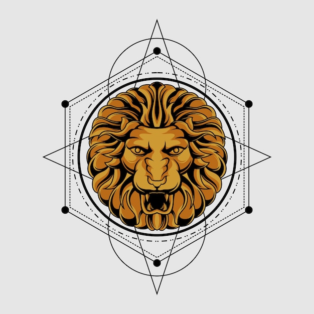 classic sacred geometry lion