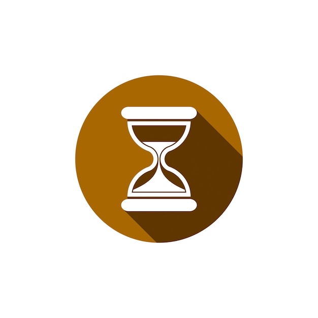 古典的な砂時計のイラスト、円形に配置されたアンティークの砂時計。広告や企業のブランド要素として使用するための時間の概念的なアイコン。