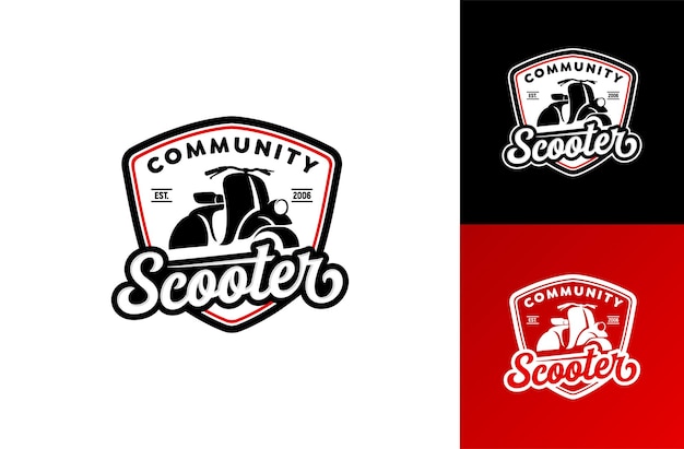 Vector classic scooter emblemen badges logo inspiratie