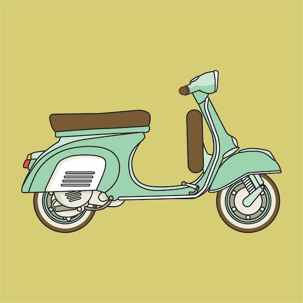 Vector classic scooter motorcycle