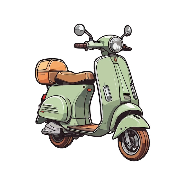 Classic scooter oro vespa sticker vector