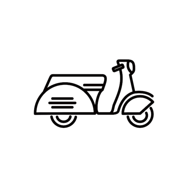 Vettore icona di vettore del logo del veicolo di trasporto di scooter classico