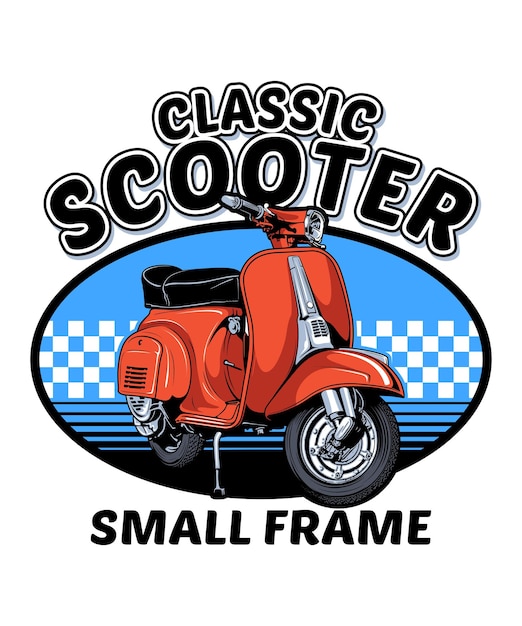 Vettore illustrazione vettoriale classica di scooter vintage