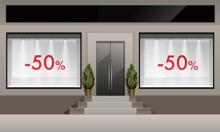 Vector classic shop boutique building store front