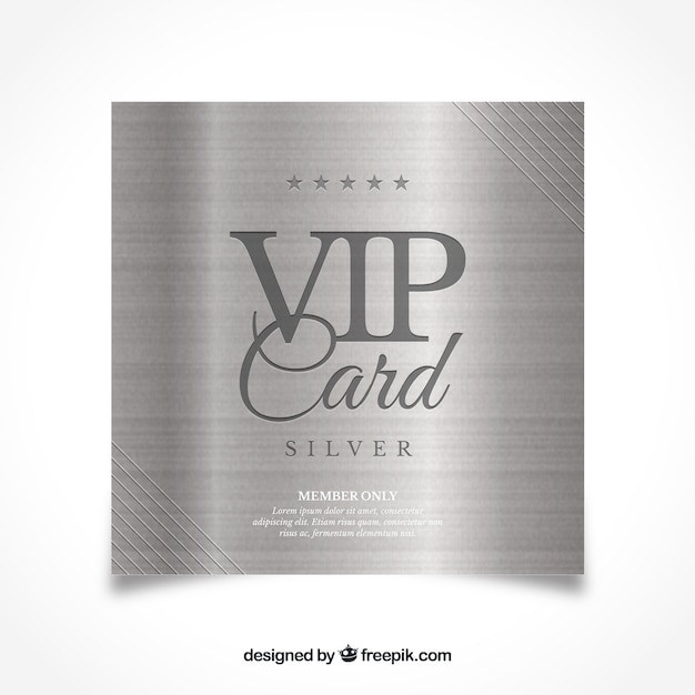 Vector classic silver vip card