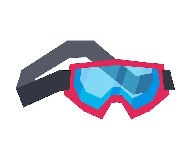 Classic Snowboard or Ski Goggles Winter Sport Equipment Vector Illustration