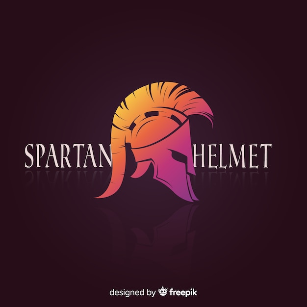 Vector classic spartan helmet with gradient style