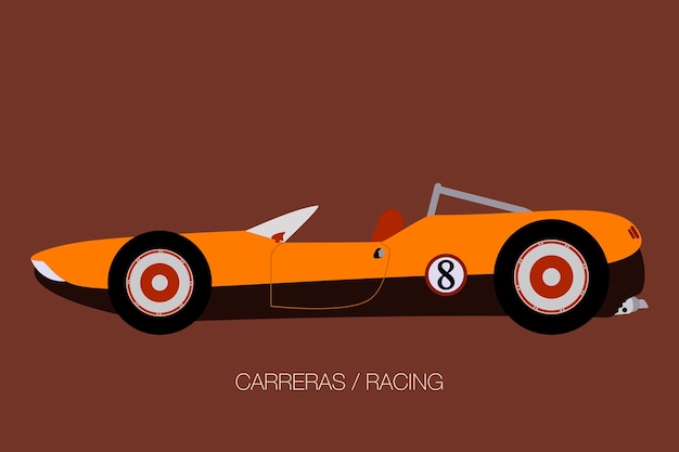 Classic sport race car flat design style