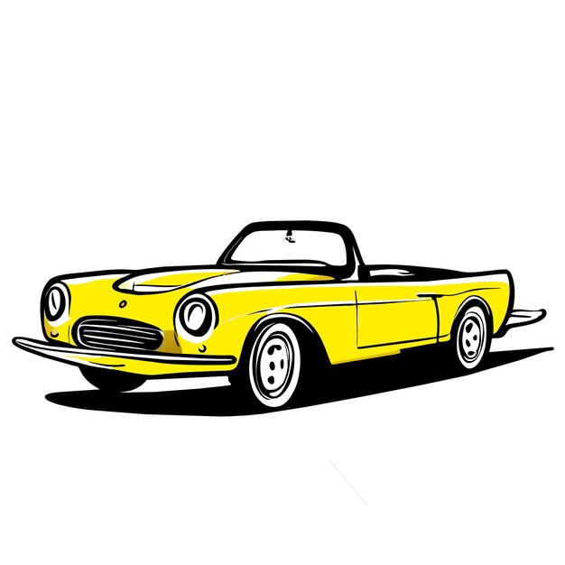 Classic sports car hand drawn flat stylish cartoon sticker icon concept isolated illustration