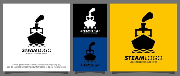 Classic steamer logo vector template