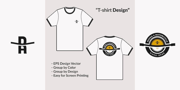 ベクトル カスタムバイク用のクラシックなスタイルのコンセプトバイクライディングロゴtシャツデザイン