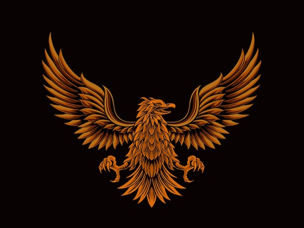 Classic style eagle vector design color editable