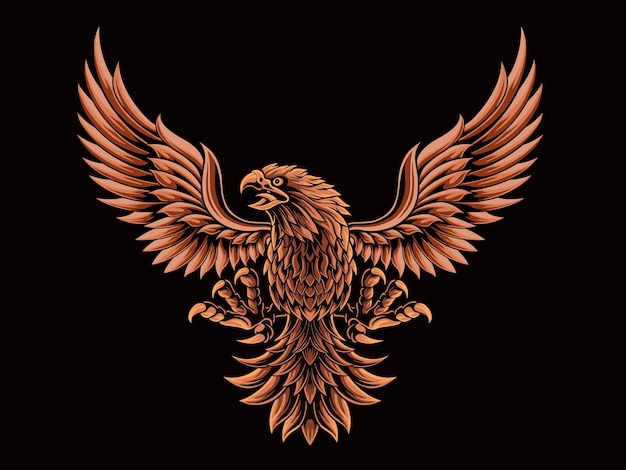 classic style eagle vector design color editable