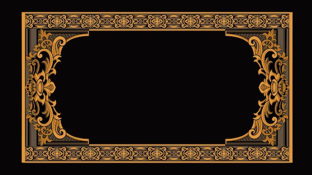 classic style frame vector design with fancy carved ornament