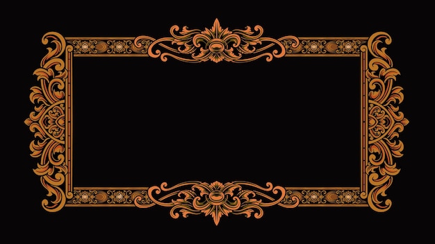 classic style frame vector design with fancy carved ornament