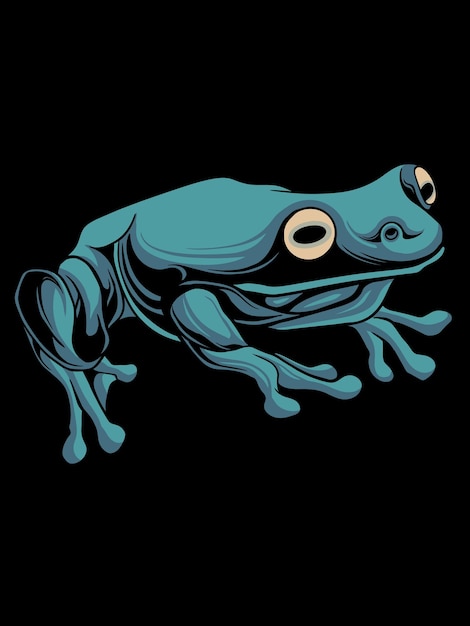 Classic Style Frog Illustrator Vector Design For Elements, editable colors