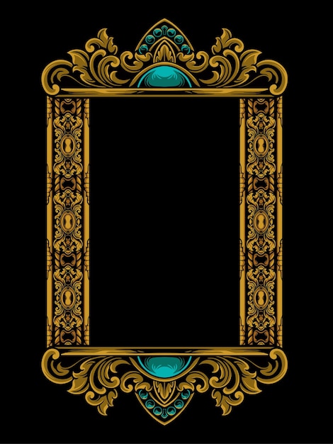 Classic style luxury engraved frame vector design for elements editable color