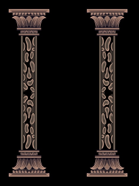 Classic style pillar vector design for elements color editable