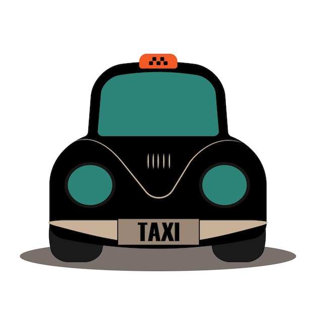 Classic taxi in cartoon style