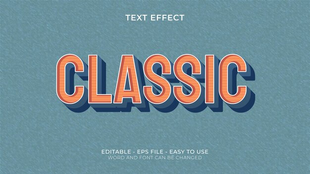 Vector classic teksteffect klaar om te gebruiken