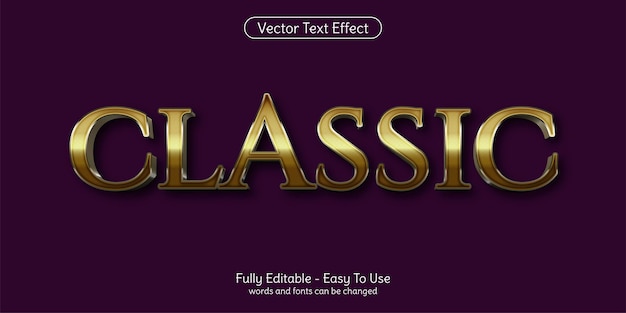 Classic text, editable illustrator text effect
