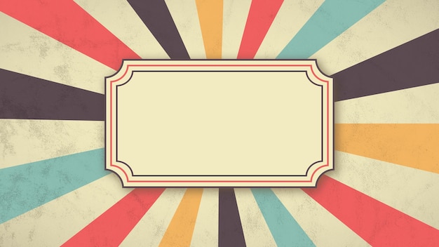 Vector classic ticket vintage sunburst rays background