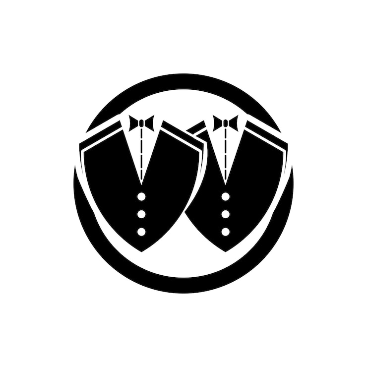 Vector classic tie icon and suit fashion men