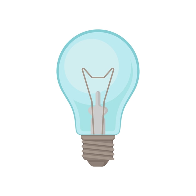 Классическая прозрачная лампочка лампа накаливания электрическая тема плоский векторный элемент для упаковки инфографики или плаката