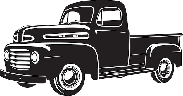 Classic transportation vintage truck emblem vintage conveyance black pickup design