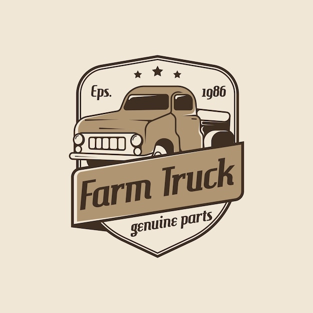 Vector classic truck logo badge concept vector