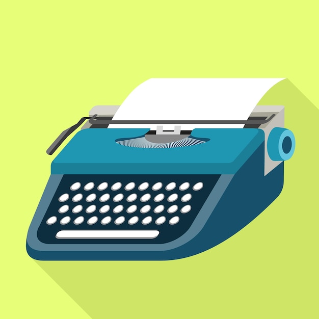 Classic typewriter icon Flat illustration of classic typewriter vector icon for web design