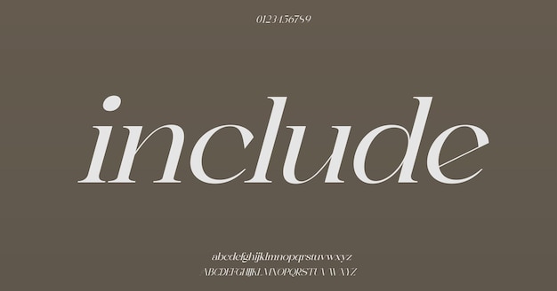 Вектор Классическая типография минимальная мода дизайн шрифта современные шрифты и цифры элегантный стиль